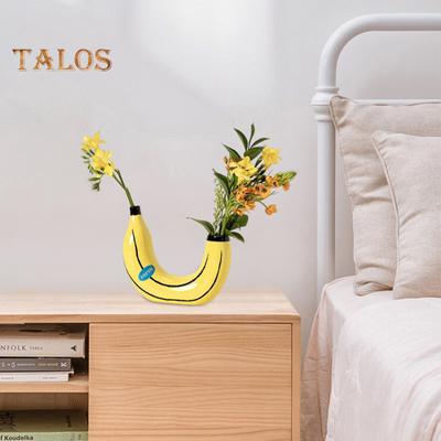 Banana Statue Bright Yellow Color Decorative Eco-friendly Unique Banana Vase Statue Dining Table Ornament Household Supplies