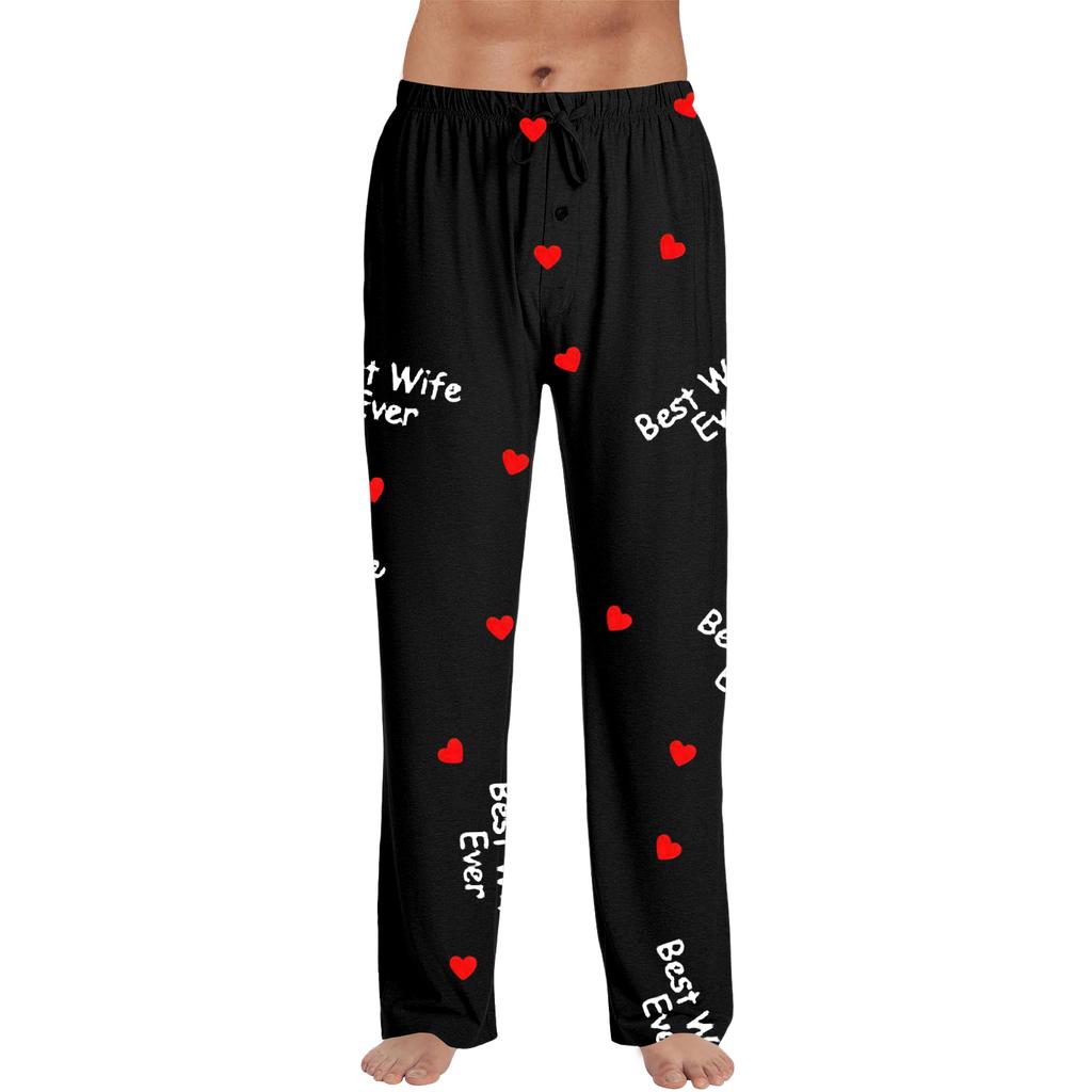 Herren Valentinstag Mode Bedruckte Lässige Hose mit geradem Bein