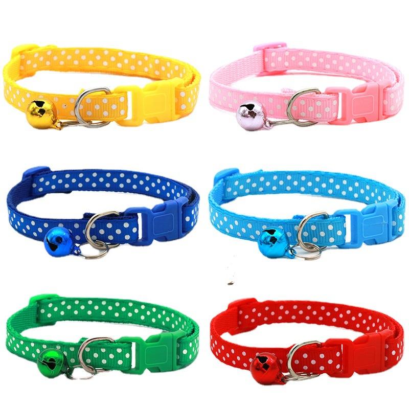 

Dot Pet Collar with Bell Dog Cat Scarf 1.0CM