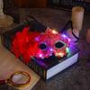 Mode Karneval Party Maskerade Maske Seitenblume Spitze Mardi Gras Maske Elektronisch Elegant LED Halbgesichtsmaske für Damen