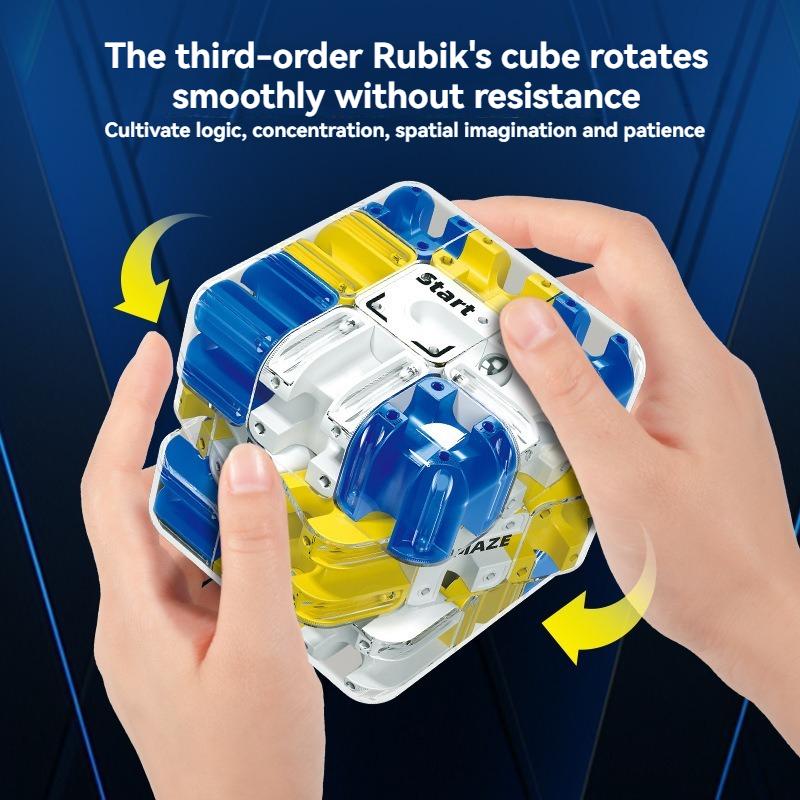 Popularna kostka 3D z obracającą się kulką, kostka trzeciego rzędu, wszechstronny labirynt z torem, zabawka logiczna z kulką do chodzenia dla myślenia dzieci