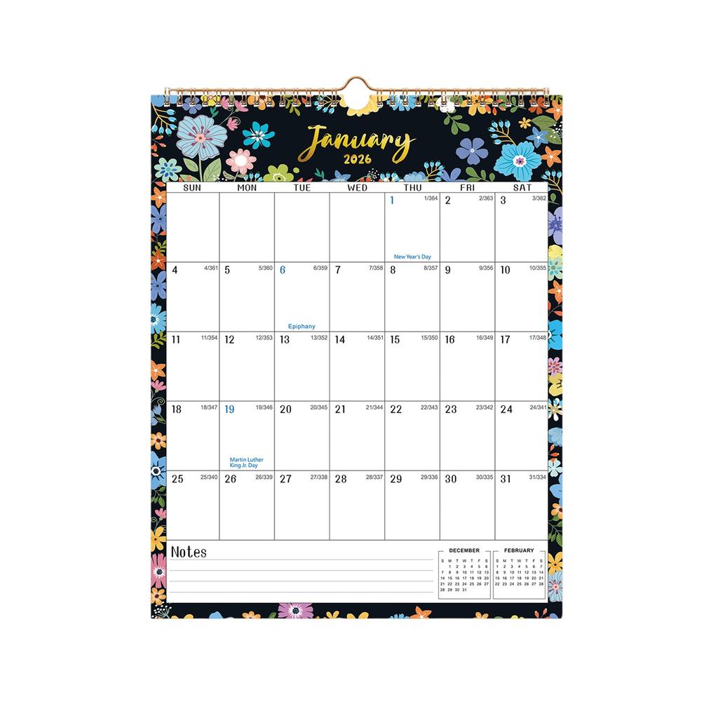 2026 Wall Calendar 12x17 Inch 12 Month Jan To Dec 2026, Thick 120GSM Paper, Large Block Monthly Calendar For Notes, Home Offices & School Scheduling