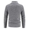 Cardigan de toamnă/iarnă pentru bărbați mărime plus, din catifea îngroșată, cu guler înalt - Palton cu croială slim.
