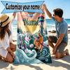 Custom Name Personalized PAW Patrol Print Beach Towel, for Trip Camping Beach Party Home Decor, Birthday Gift for Family & Friends