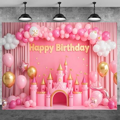 1pc Castle Birthday Background Banner Suitable for Birthday Celebrations Photography Backdrop Party Supplies