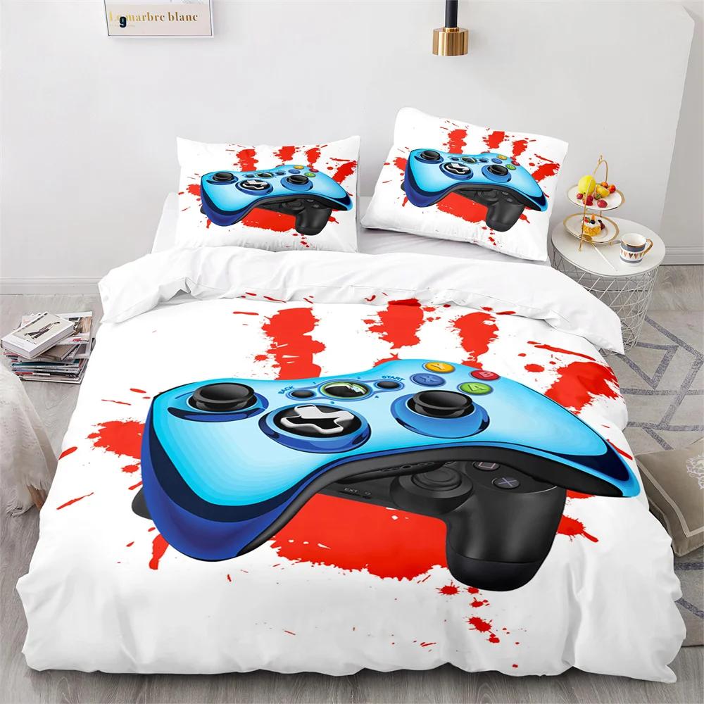 Comforter Colourful Gamepad Single Double Size Video Gamepad Pattern Boy For Bedroom Decor Polyester Comforter