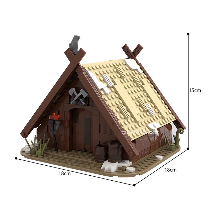 MOC Vikinged House Village Farm Ship Model Building Blocks Set Medieval Military Architecture Aldult Ideas Set Bricks Toy Gifts