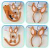 Dogs Hair Hoop Set Foxes Ears Headband Plush Tail Bowtie False Nose Animals Costume Set for Halloween Cosplay Party