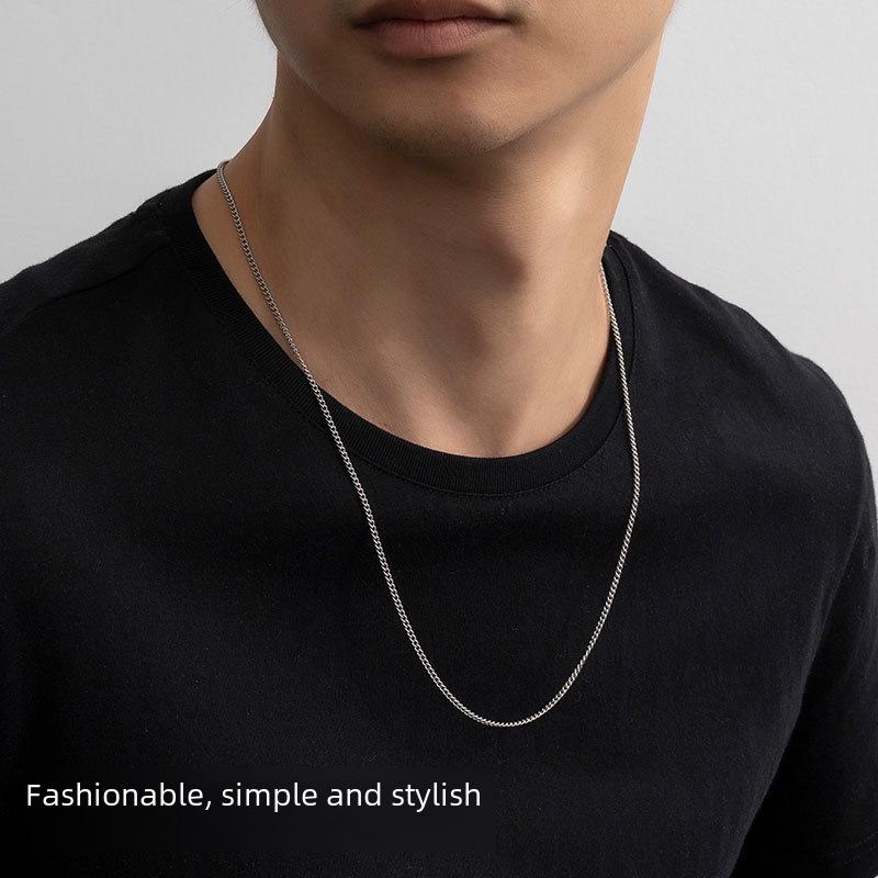 Unisex Schlichte Titan Edelstahl Drehketten Halskette