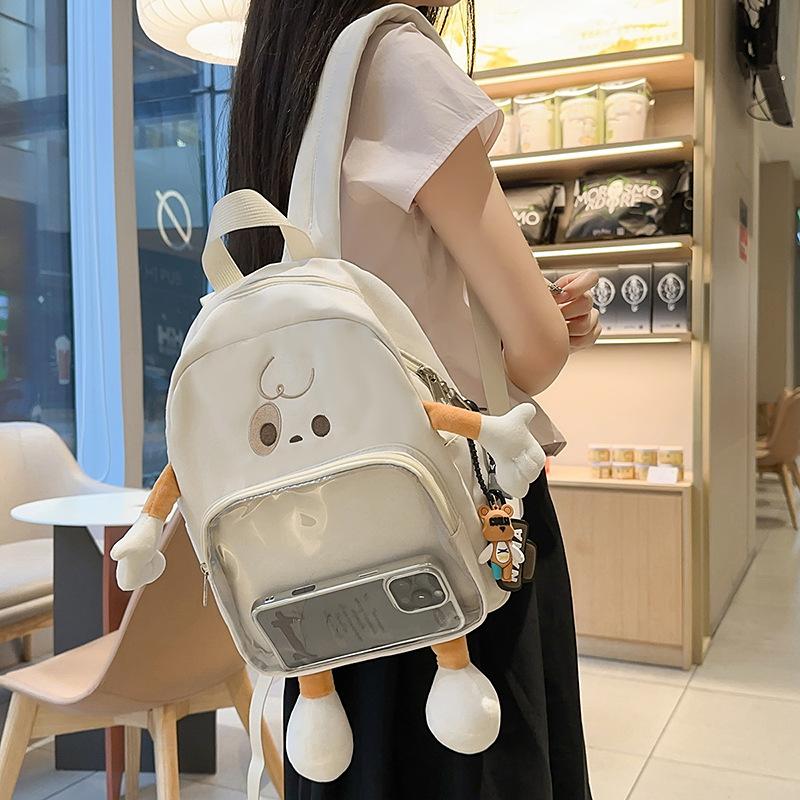Schoolbag1011 new cartoon transparent pain bag girl backpack large capacity student class messenger bag tote bag