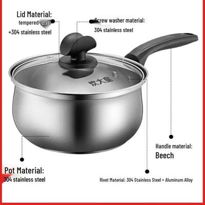 16cm 304 Stainless Steel Milk Pot