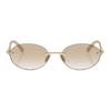 Tiffany & Co. Frameless Design Metal Oval Sunglasses Women sunglasses Gold 0TF3104D617811