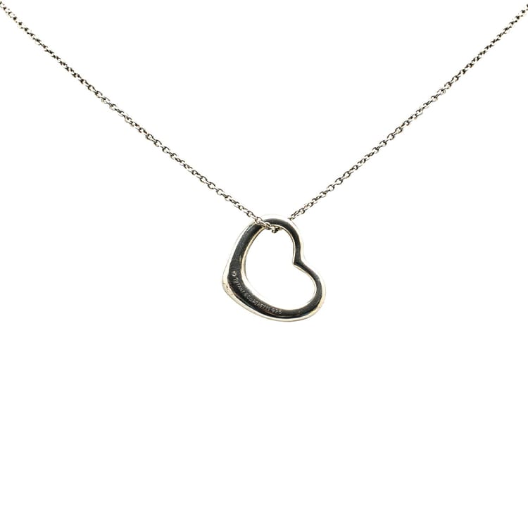 TIFFANY & CO. 21st Century Elsa Peretti Sterling Silver Open Heart Pendant Necklace YINNITXHTDGY4C6D