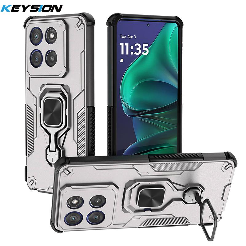 KEYSION Etui wstrząsoodporne dla Motorola Edge 60 Pro 5G 60 Fusion 60S Stojak pierścień do oglądania na żywo Pokrowiec na telefon dla Edge 60 Stylus 5G
