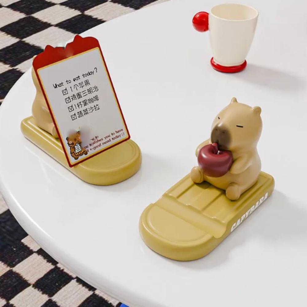 Ornament Capybara Doll Phone Holder Coffee Cup Capybra Model Toy  Phone Accessories