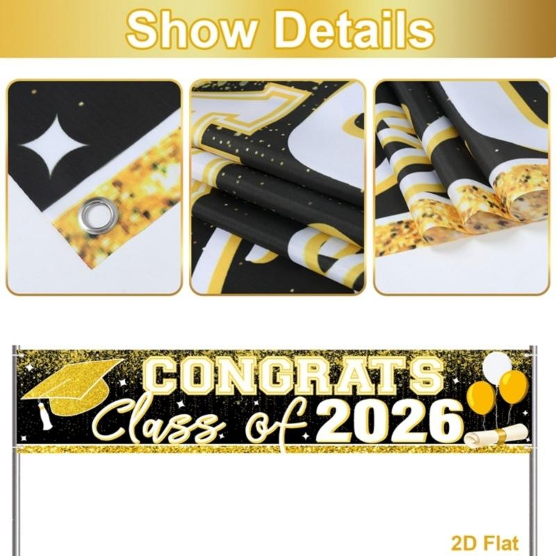 2026 Graduation Banners Large Size For 2026 Ceremonies School Event And Group Photos Graduation Backdrop Decorations