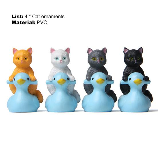 4Pcs Mini Cat Model Detailed Texture High Simulation Decoration Accessories Miniature Cat Animal Model Toy for Kids