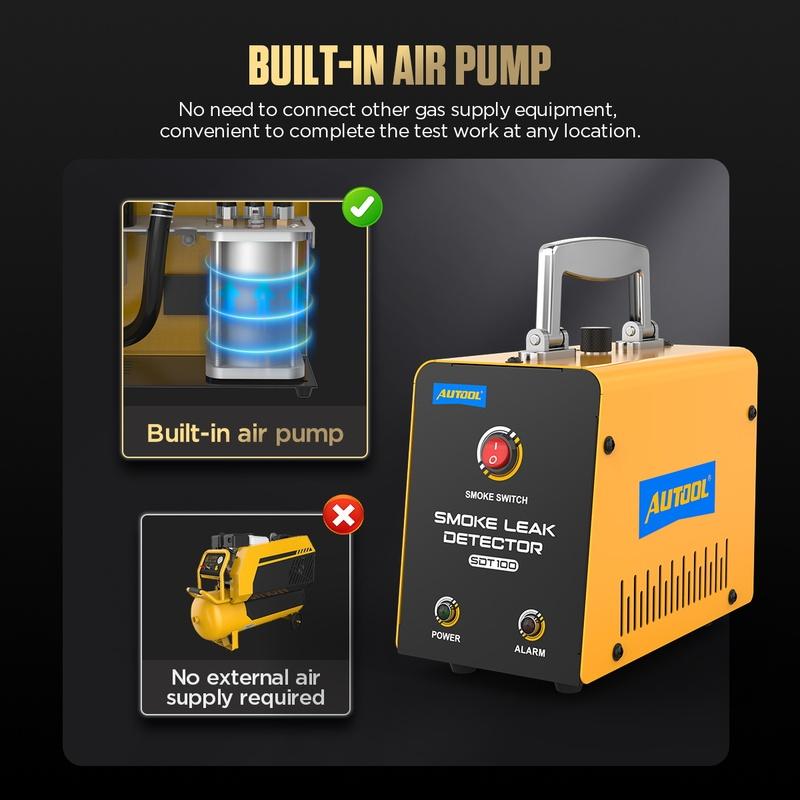 AUTOOL Car Smoke Leak Detector Built in Pump EVAP Vacuum Leakage Diagnostic Tool 12V Fuel Pipe Leak Locator Auto Detector SDT100
