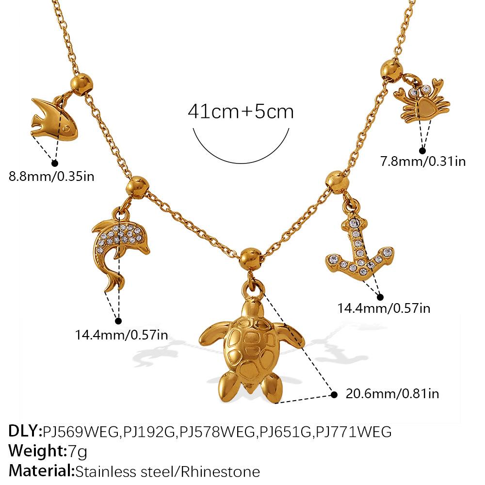 Niche seaside vacation style DIY mushroom pendant necklace stainless steel plated temperament necklace jewelry women
