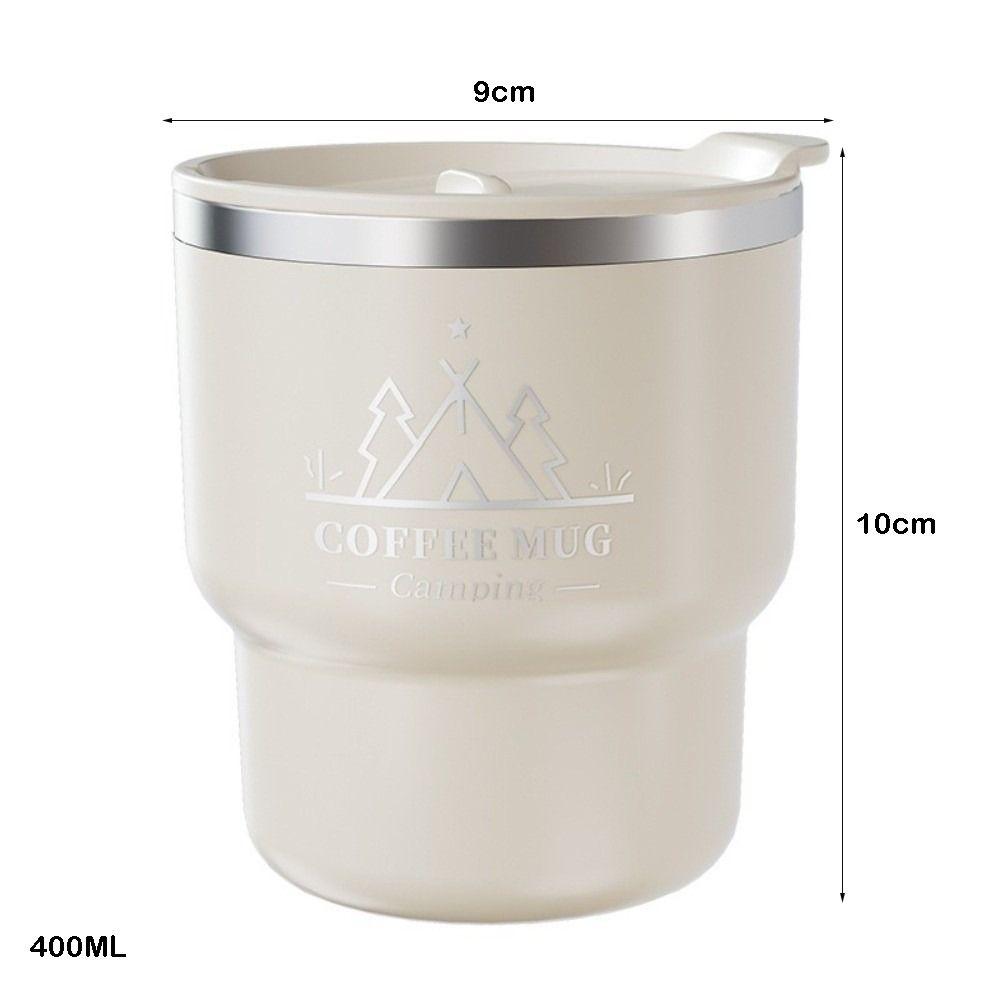 400ML Capacity Thermal Cup 304 Stainless Steel Double Layer Sealed Tumbler Sealed Lid Leak Proof Insulated Water Cup