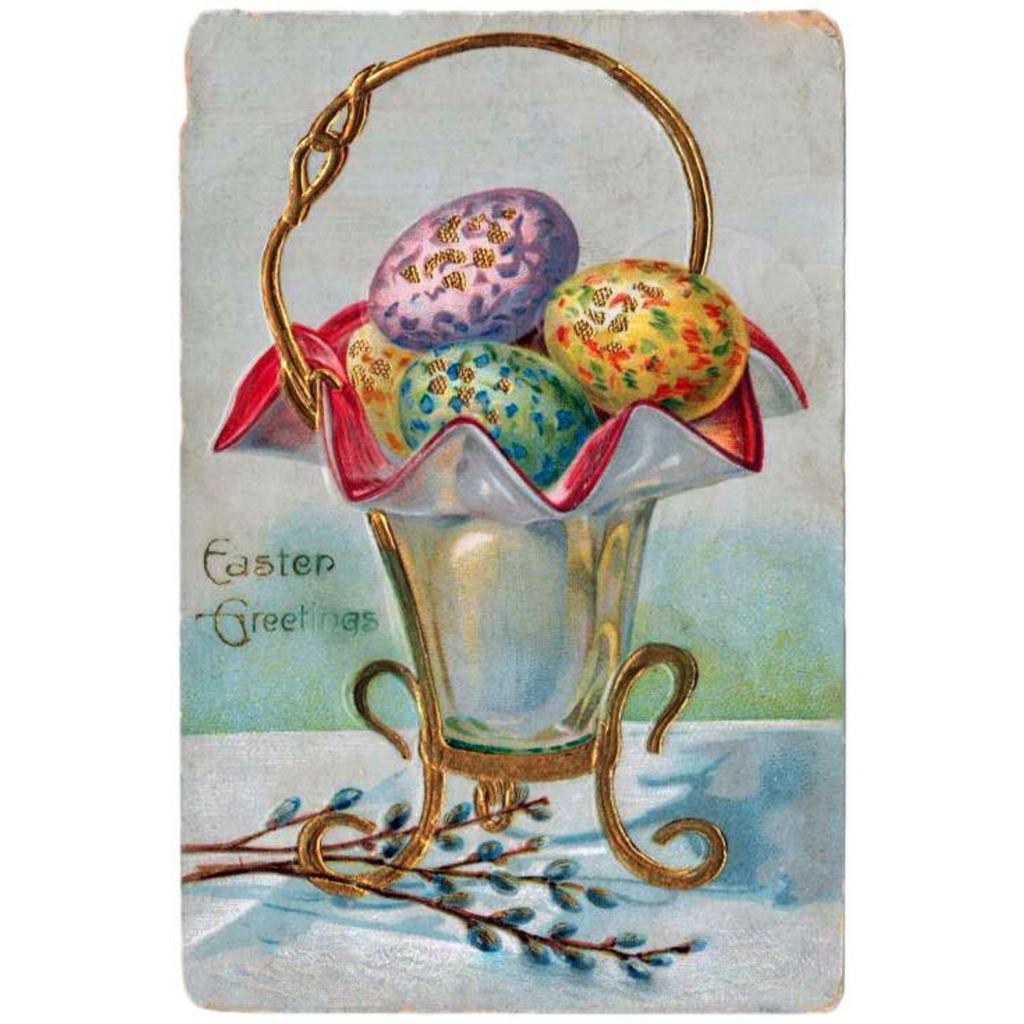 Easter Metal Wall Art Decor Vintage Cartoon Bunny Rabbit Rustic Tin Sign Home