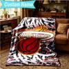 1PC Custom Name Blanket Heat Miami Team Spirit Flannel blankets Patterns Throw Blanket All-Season Soft Gift for Couch, Bed, Camping, Birthday gifts