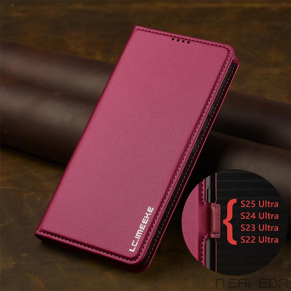 Klapp-Lederhülle für Samsung Samsung Galaxy S25 S24 S23 S22 S21 Plus ULTRA S20 S21 S23 S24 FE S25 Edge Handy-Kartenhülle