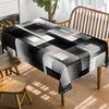 2D Flat 1pc-black and White Geometric Line Tablecloth, Durable Polyester Fabric, Suitable for Home Decoration, Room Decoration, Kitchen Decoration, Ou