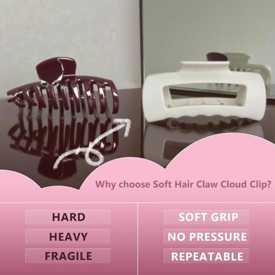 1/2/4Pcs Women Hair Claw Flexible Clamping Lightweight Square Frosting Hairpins Multifunctional Styling Tool