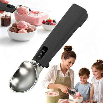 Opvarmet Is-ske, Genopladelig 2600mAh Elektrisk Ske med LED-display, 3 Varmetrin til Hård Is, Gelato, Frosne Desserter