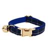Plaid Series Engravable Pet Collar with Bell - For Cats & Dogs