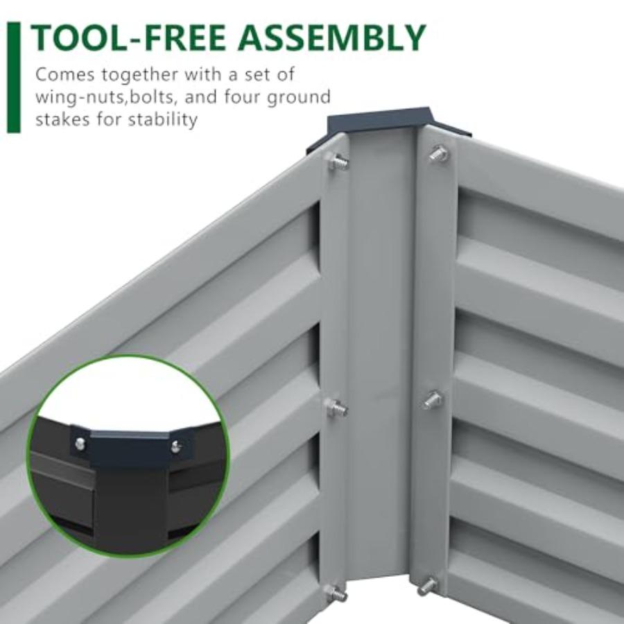 2 Pack 6x3x1FT Galvanized Raised Garden Bed Kit Outdoor Metal Planter Box for Vegetables Bottomless Rectangular Gardening Bed w