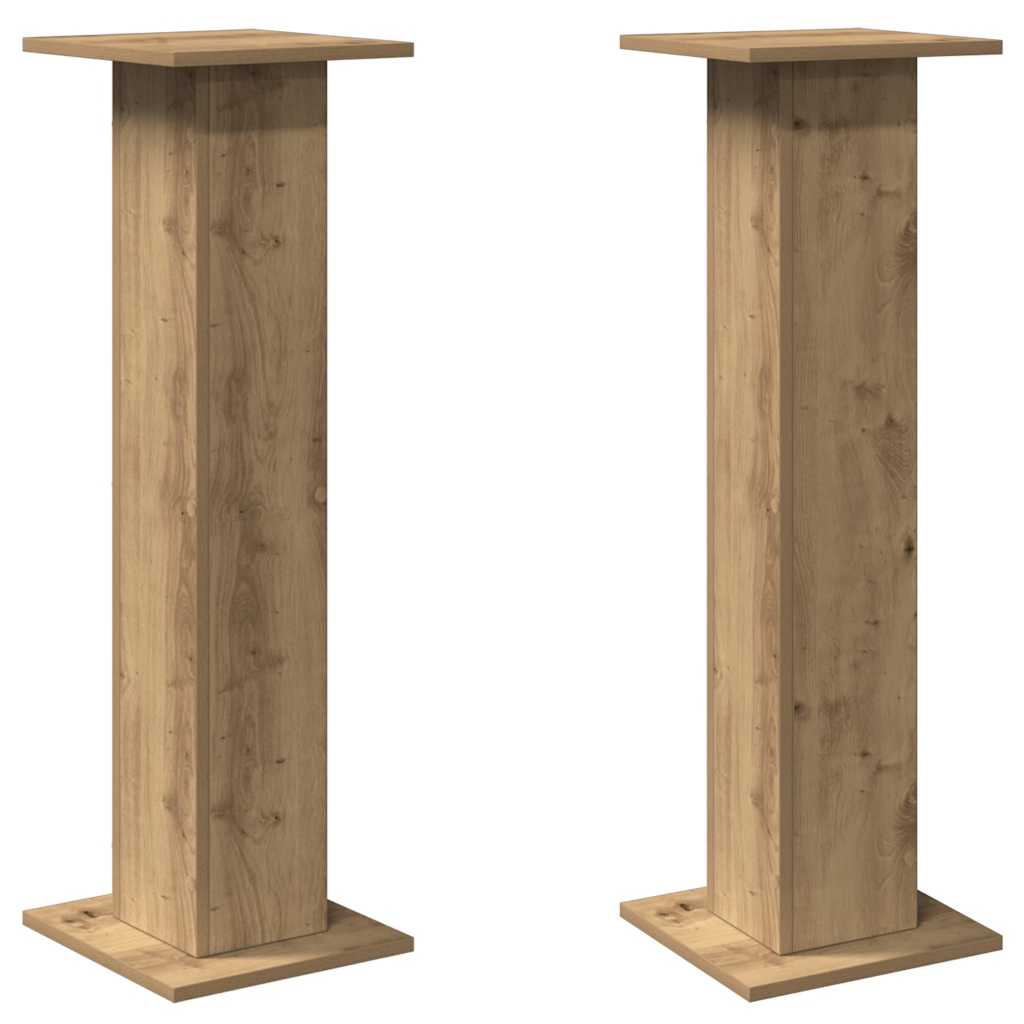 Speaker Stands (2 Pcs) Artisan Oak Finish 30 X 30 X 95 Cm