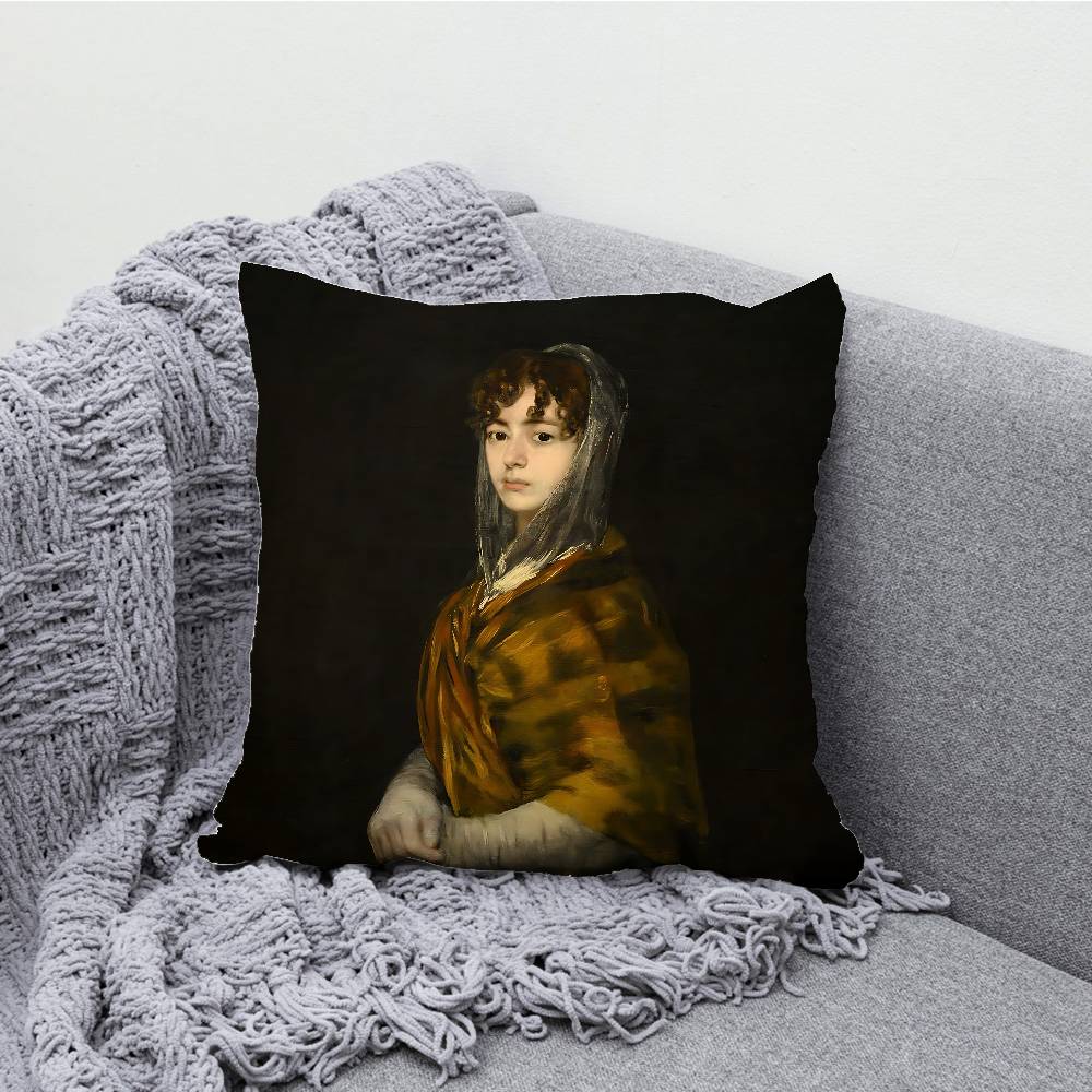 F-Francisco G-Goya Art Throw Pillow Case For 45x45cm 55x55cm 30x30cm Square Car Pillowcase Home Bedchamber Decor Gift