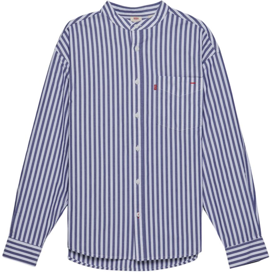 

Levis Удобная Полосатая Минималистичная Рубашка с Воротником-стойкой и Длинным Рукавом Мужские рубашки 003MY-0003 M