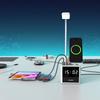 MIABOO 3-in-1 Kabelloses Ladegerät 15W Schnellladung Magnetischer Handy-Kopfhörerhalter Nachtlicht Kalender Typ-C Desktop-Zubehör