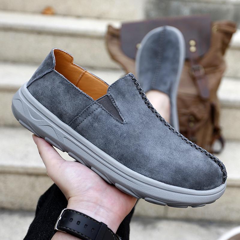 Ručně vyráběné ležérní kožené boty pánské tenisky nazouvací mokasíny pánské ploché boty měkká kůže pánské boty horký výprodej semišové outdoorové sportovní boty