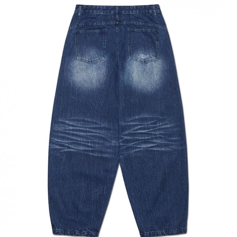 Nomanual Washed Jumbo Denim Pants   Washed Blue