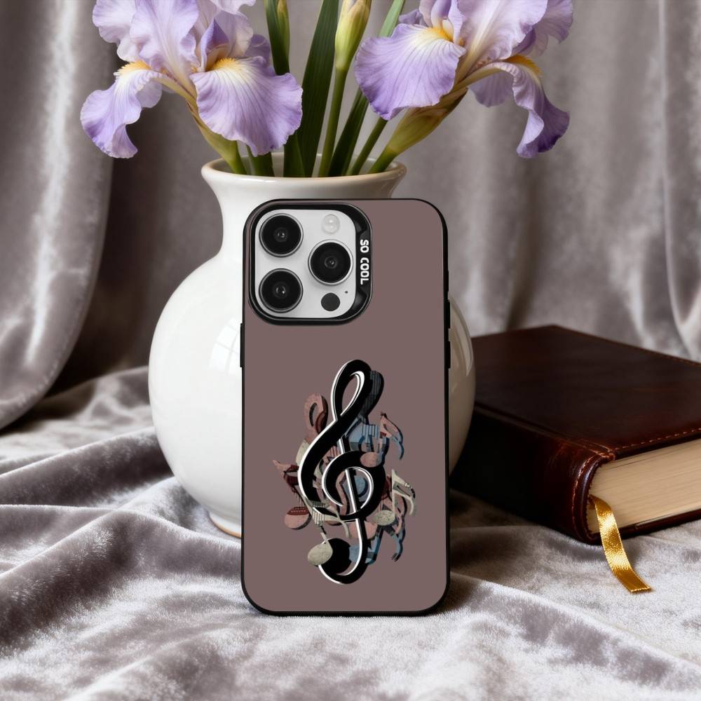 

M-Music Art T-Treble Clef Phone Case For iPhone17,16,15,14,13,12,11 Plus,Pro Max Black Candy silver phone case iPhone13