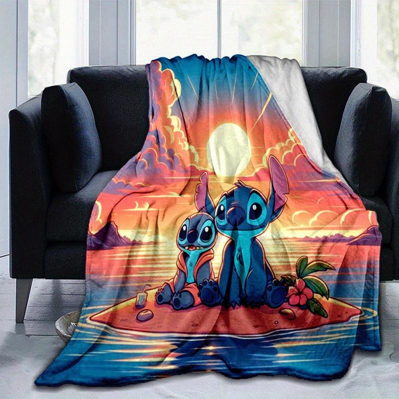 

1pc Stitch Printing Blanket - Soft, All-Season Throw for Office Blanket, | Personalized Gift with Adorable Cartoon Design 80cmx120cm(31inx47in)