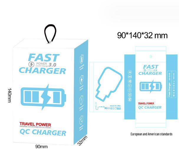 Colorful 4-Port 3A USB Travel Charger with US/EU Plugs for Mobile Phones