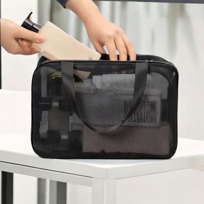 Mesh Bath Organizer Bag – Large Capacity Waterproof Storage for Travel, Fitness & Toiletries