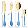 Sada 4 příborů Barevné nádobí Nerezové příbory Nádobí Nůž Vidličky Lžíce Čajová lžička Stříbrné nádobí Sada kuchyňského nádobí
