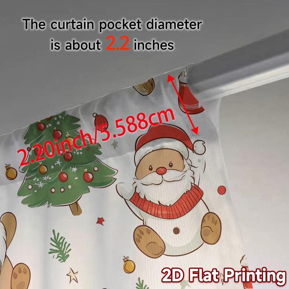 2pcs  Curtains Cute Christmas Snowman Teddy Bear (3) Modern Curtain Fabric Yarn Curtains Holiday for Bedroom   Living Room   Office
