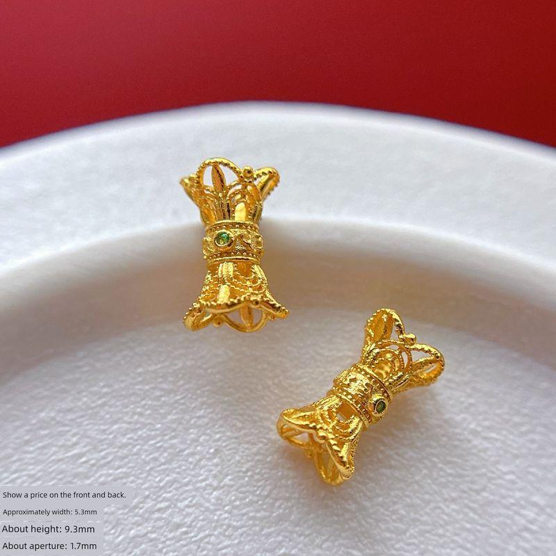 

S925 Ancient Style Silver Plated Accessories Rhinestone-Encrusted Flash Lucky Beads Six-Pointed Star Spacer Beads Waist Bead DIY Ornament Accessories LA151 925 silver six words true words torus