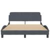 Bed Frame  Dover  Dark Grey 140 x 200 cm Velvet