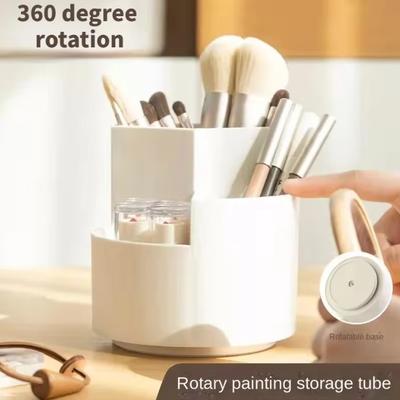 360° Rotating Makeup Brush Holder Cosmet Storag Box Makeup Organiser Lipsticks Make Up Container Vanity Organizer Box