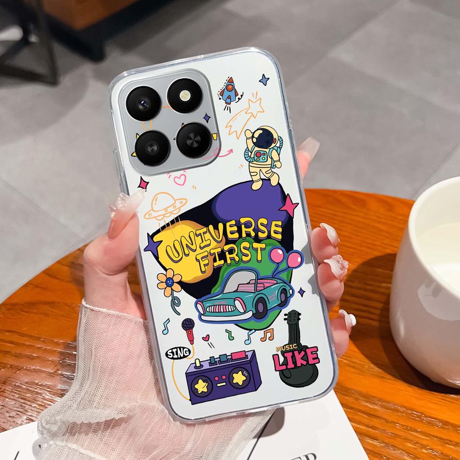 

For Honor 400 Smart Phone Case Leisure Style Patterns Soft Silicone TPU Transparent Lightweight Cover For Honor400 Smart Bumper Honor 400 Smart