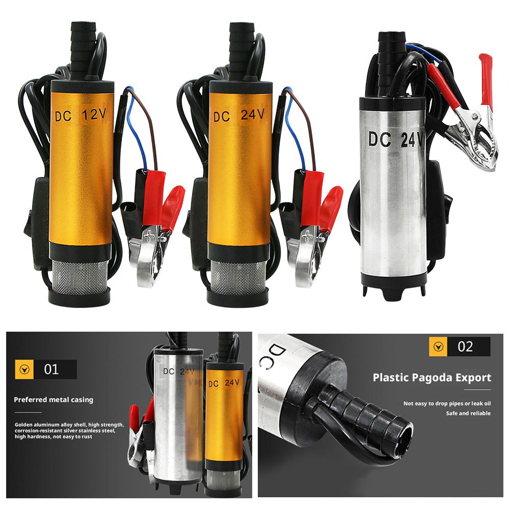 Submersible Pump 12/24 Volt Fuel Transfer Pump Small Suction Pump 38mm For Pumping Diesel Oil Water Fuel Transfer Pump