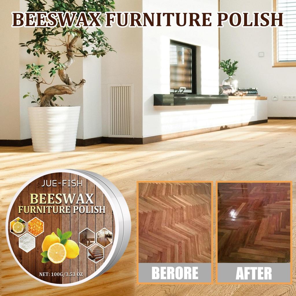 Jue-fish Möbelpoliturwachs 1 Set - Massivholzboden polieren, Fleckenentfernung, Pflege und Wartung, Mahagoni Möbelpoliturwachs